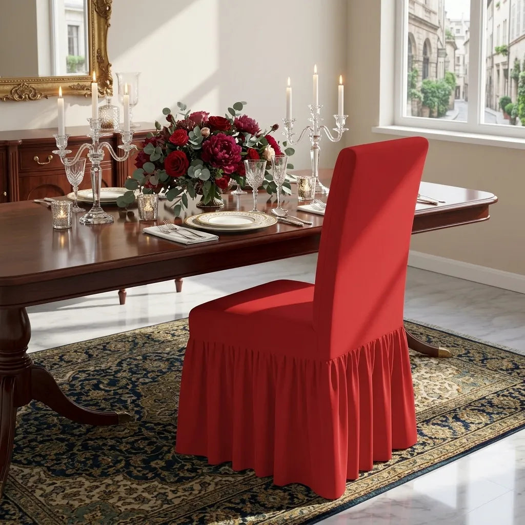 Housse de Chaise Mariage Rouge Elégante Chic