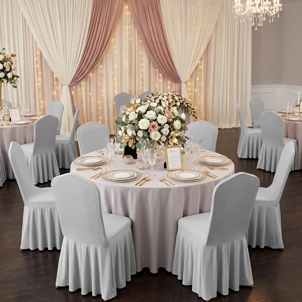 Housse de Chaise Mariage à Volants Minimaliste