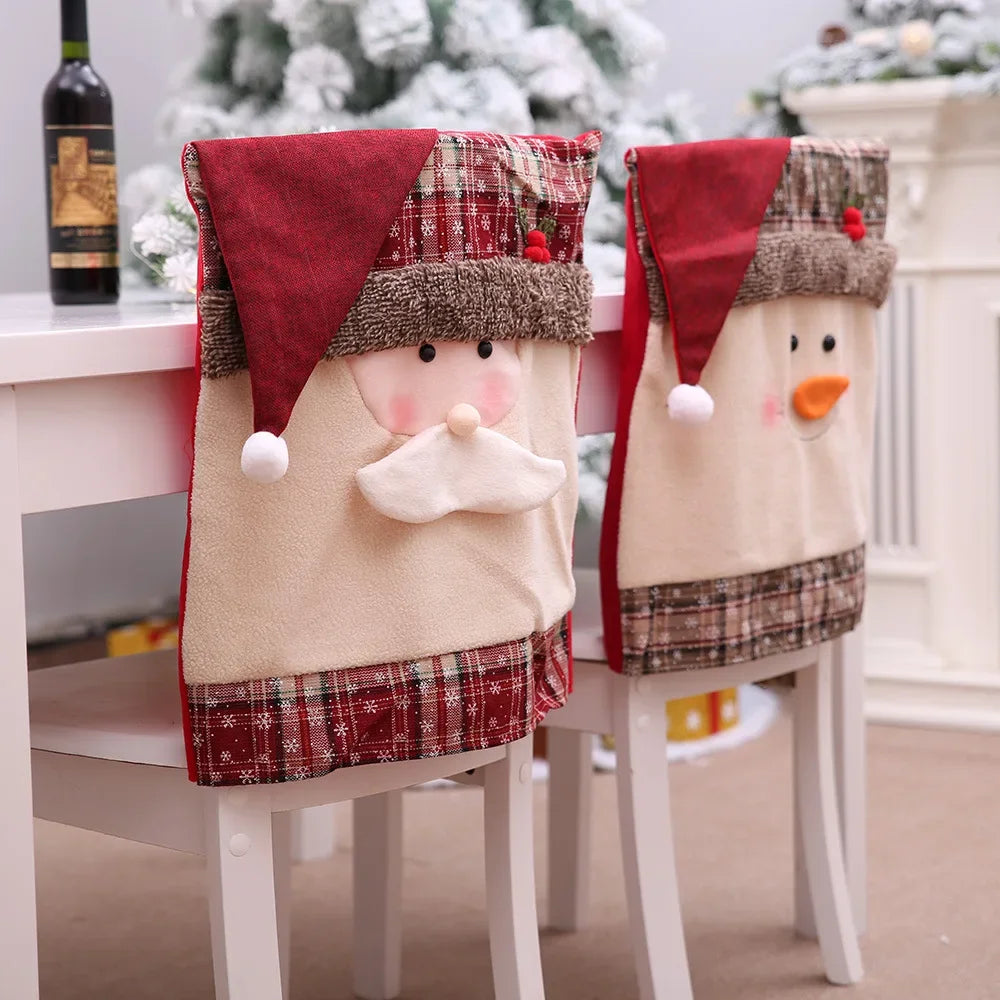 Housse de Chaise à Motif Père Noël