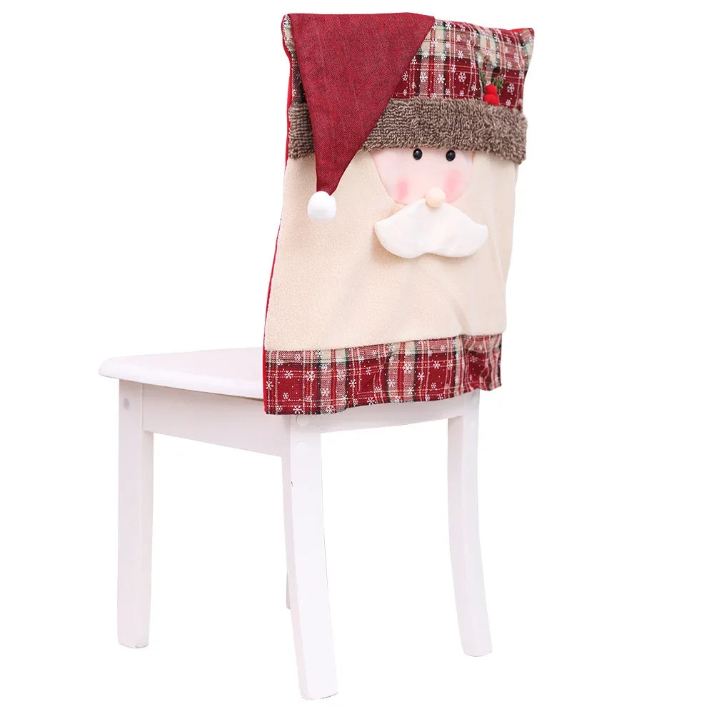 Housse de Chaise à Motif Père Noël Design