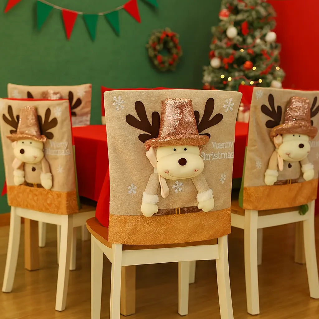 Housse de Chaise Noël Elégante 3D