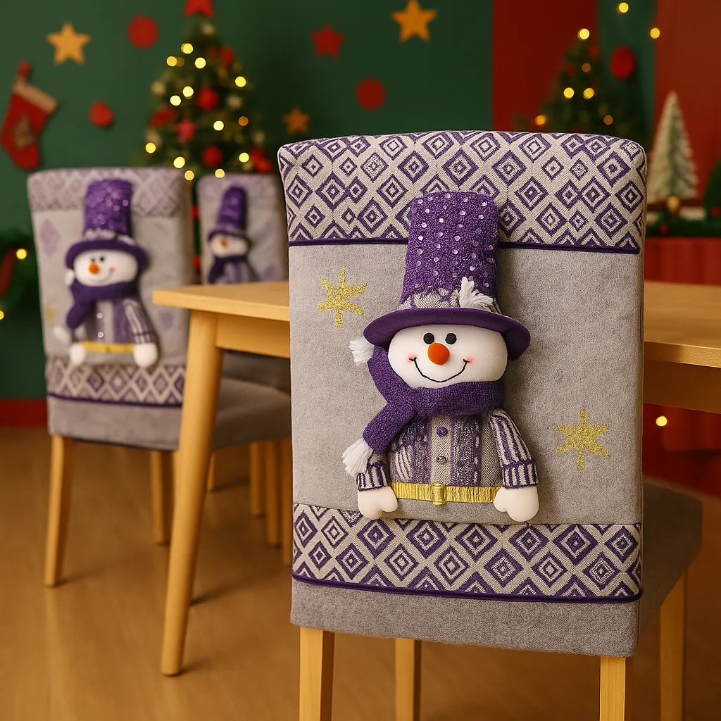 Housse de Chaise Noël Violette