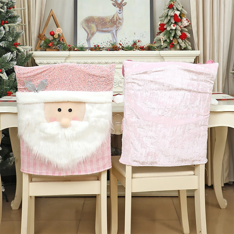 Housse de Chaise Rose Père Noël Stylé