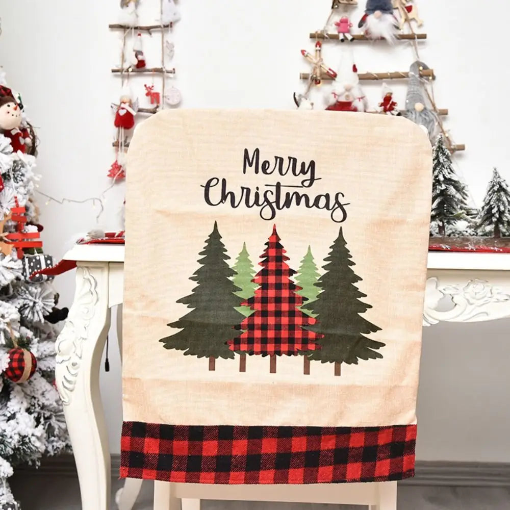 Housse de Chaise Sapins de Noël Design