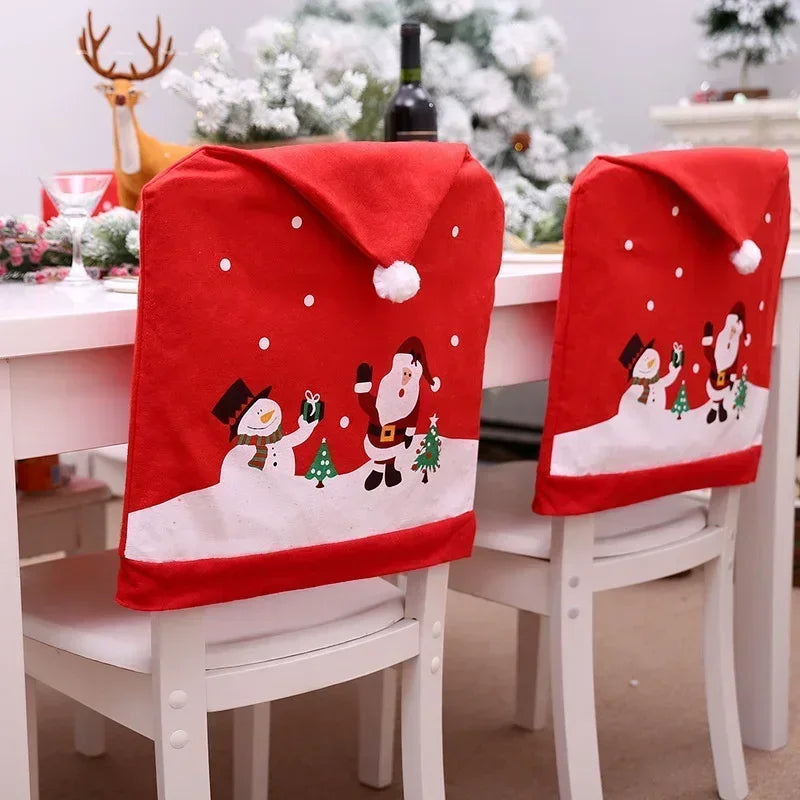 Housse de Dossier de Chaise Bonhomme de Neige