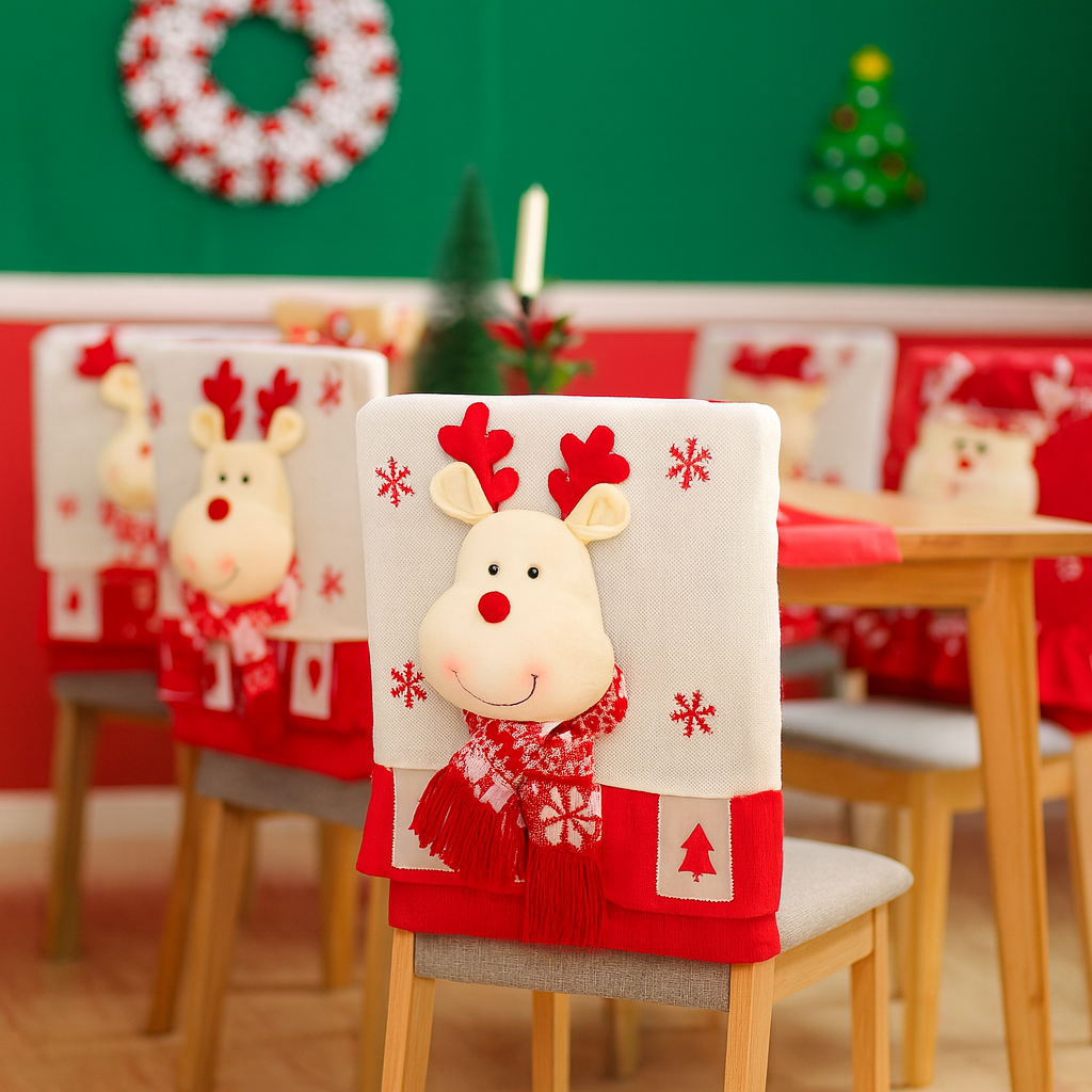 Housse de Dossier de Chaise Petit Renne Noël