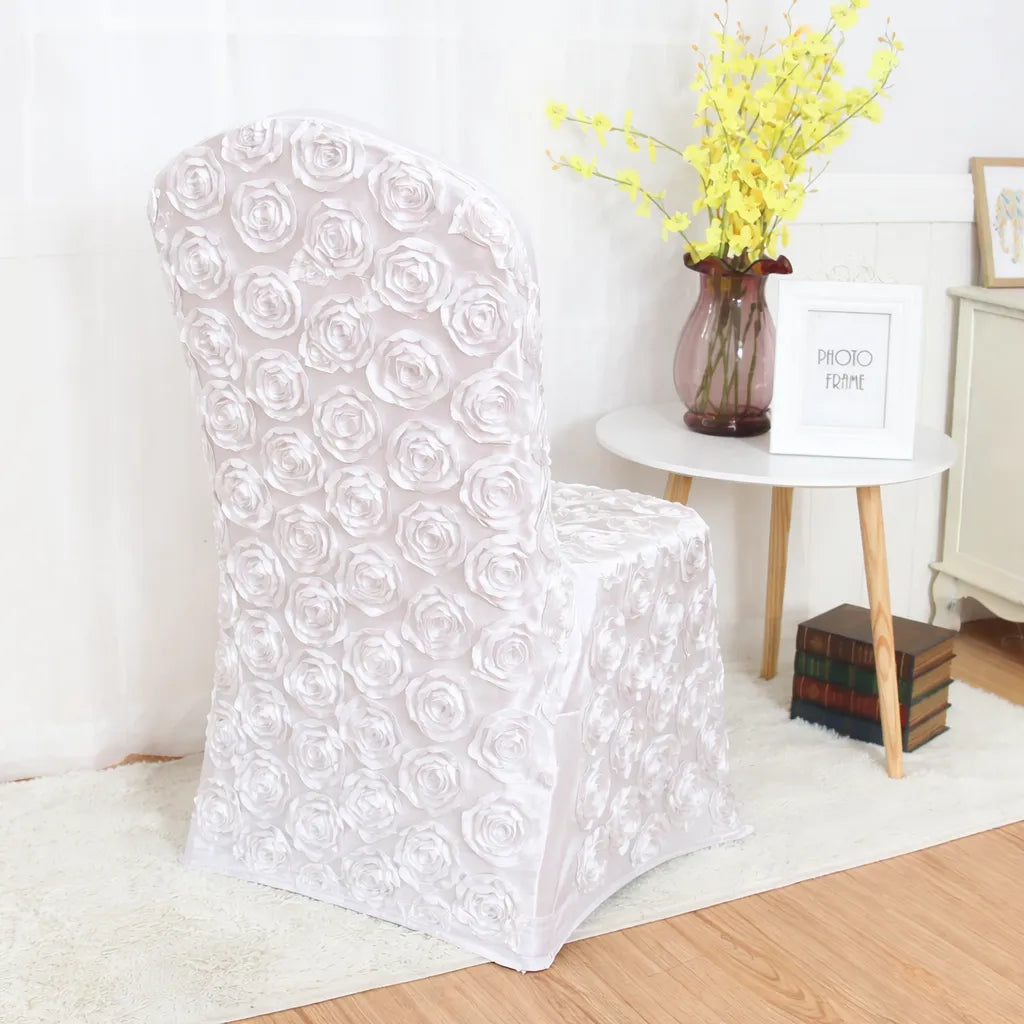 Housse de chaise Mariage en Satin Florale romantique