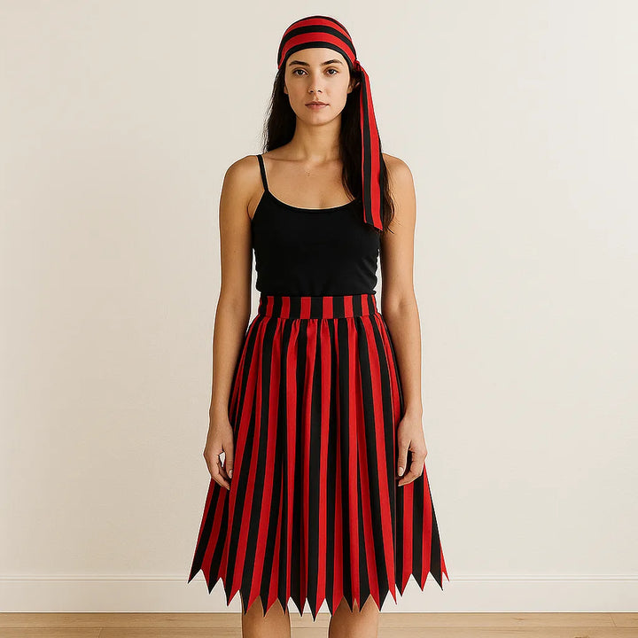 Jupe Pirate Imprimé Rayé