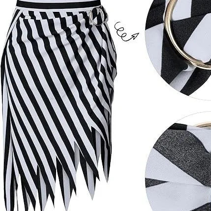 Jupe Pirate Rayures Noir et Blanc Unique