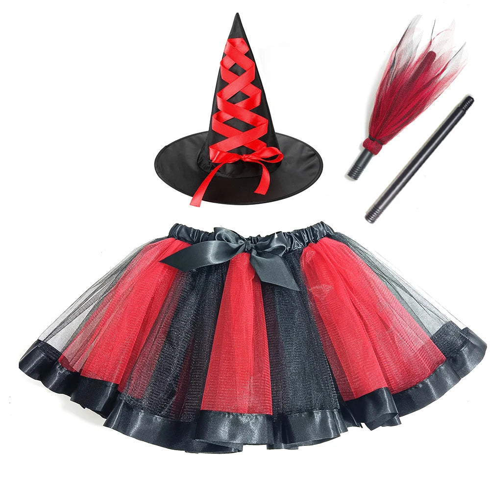 Jupe Rouge Sorcière avec Accessoires Design