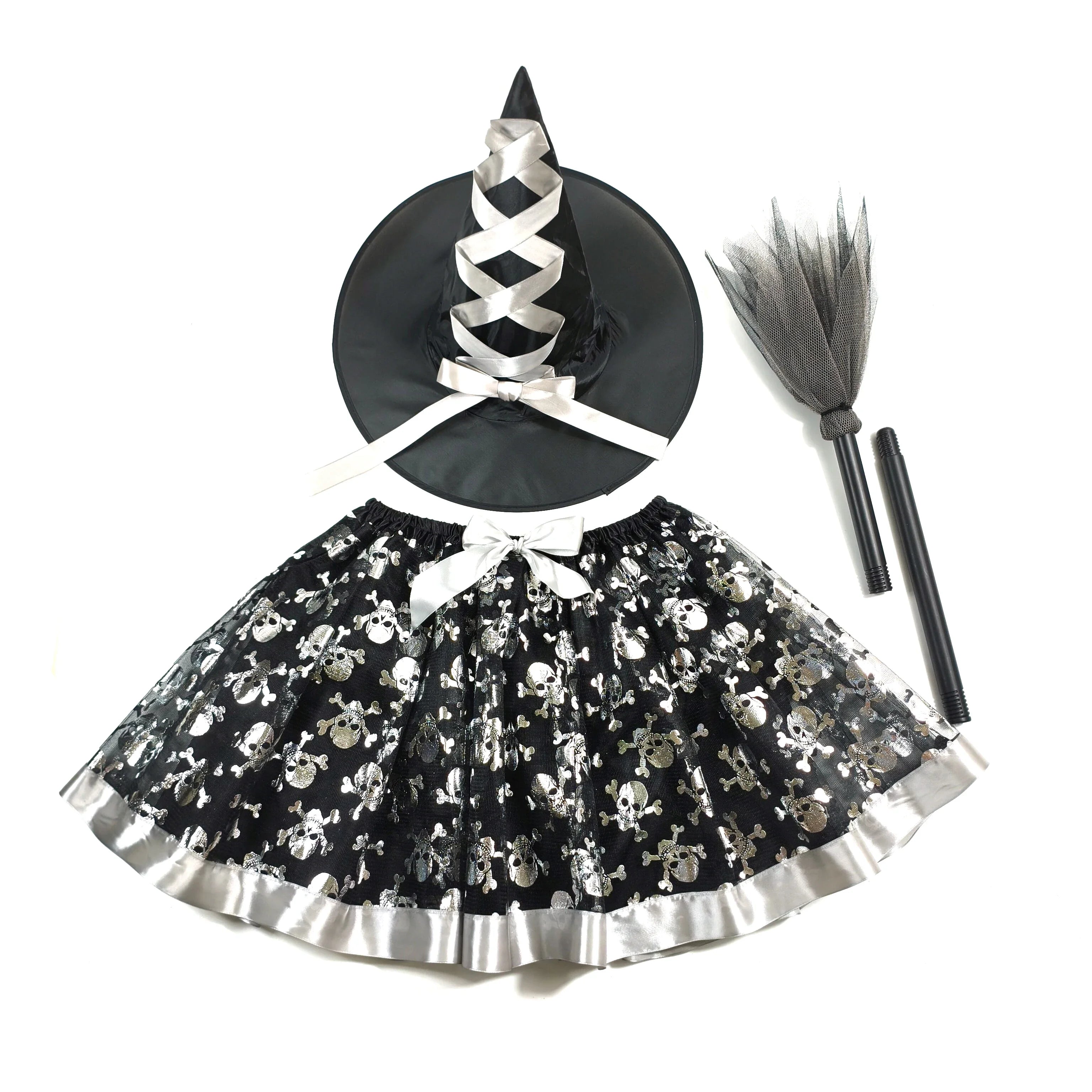 Jupe Sorcière Noire et Blanche avec Accessoires stylé