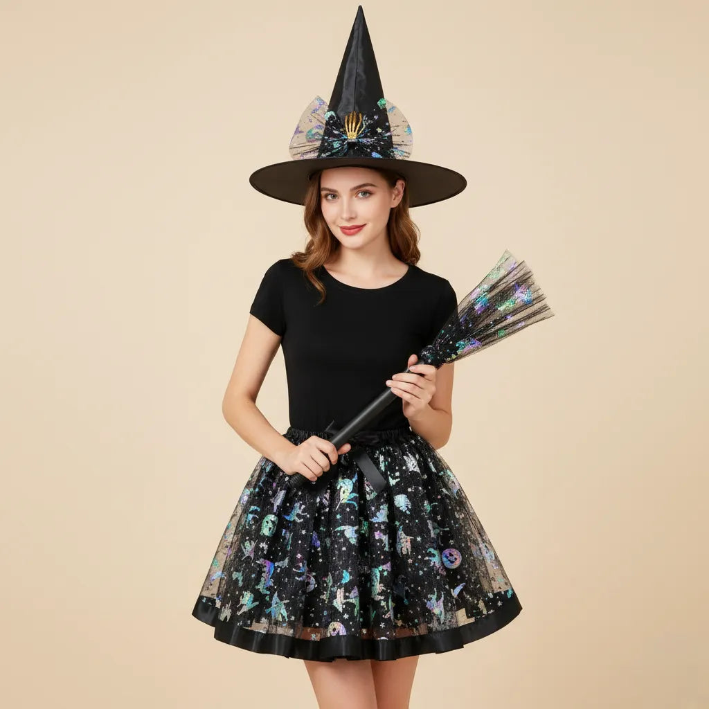 Jupe et Accessoires Sorcière Noire