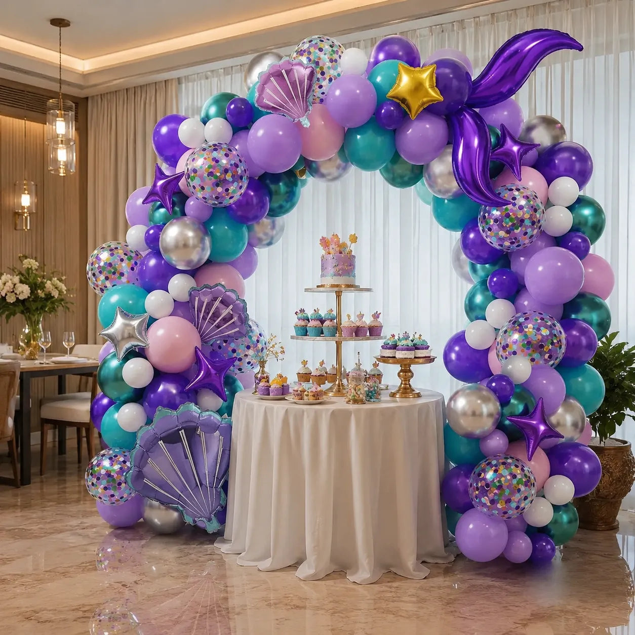 Kit Arche de Ballons Thème Sirène Beau