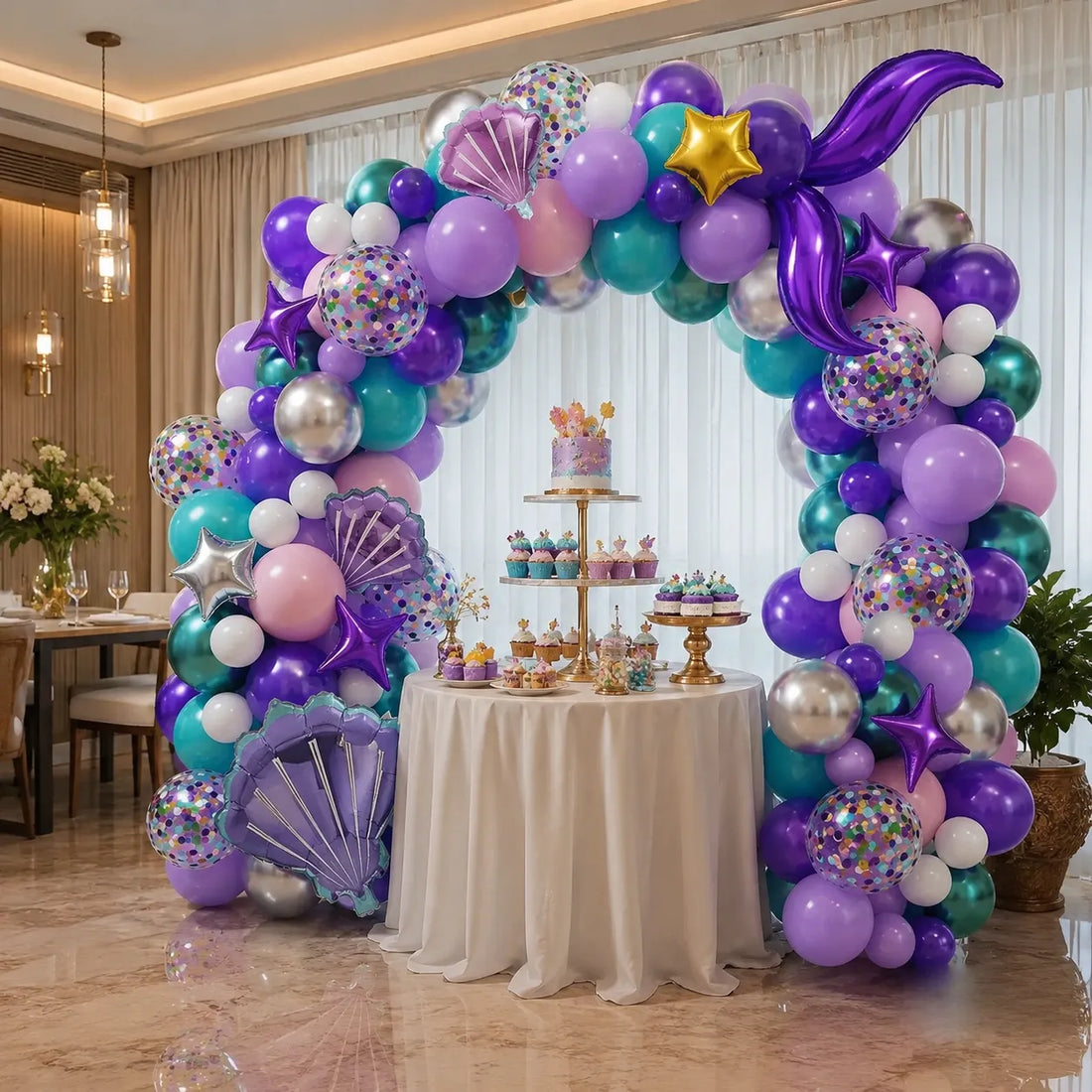 Kit Arche de Ballons Thème Sirène Beau