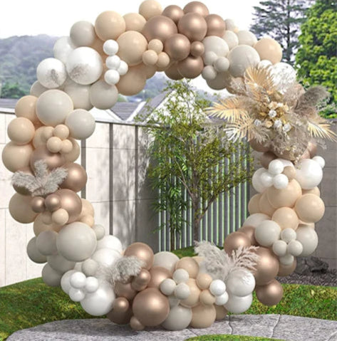 Kit Ballons Anniversaire Arc Tons Beige
