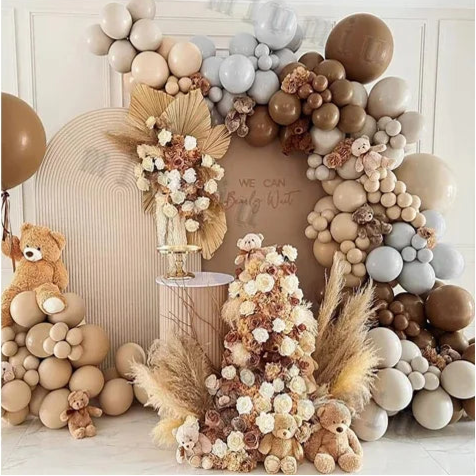 Kit Ballons Anniversaire Arc Tons Marron