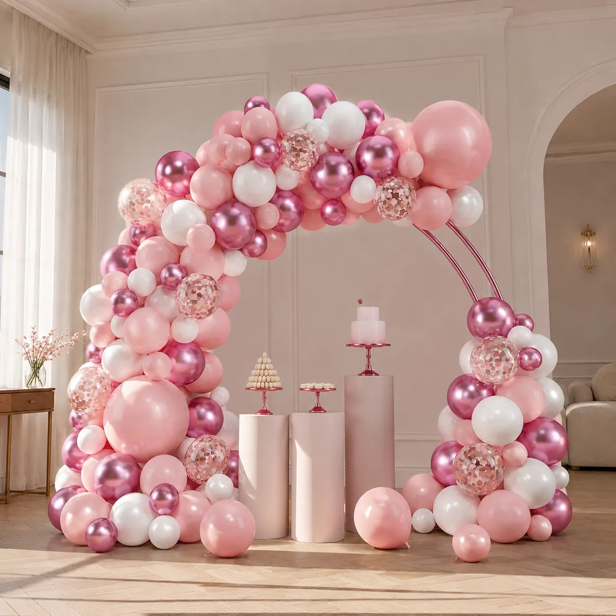 Kit Ballons Arche Thème Rose Original