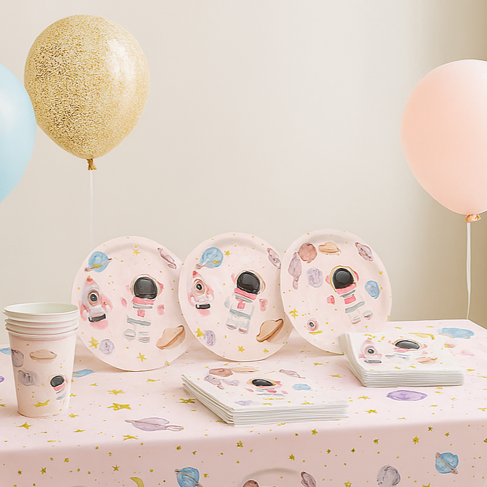Kit Vaisselle Astronaute Rose