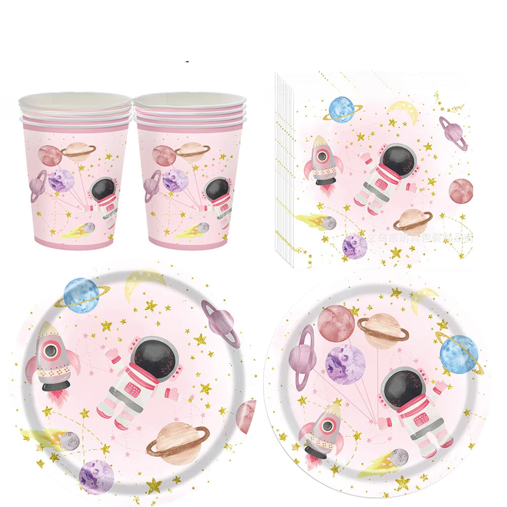 Kit Vaisselle Astronaute Rose