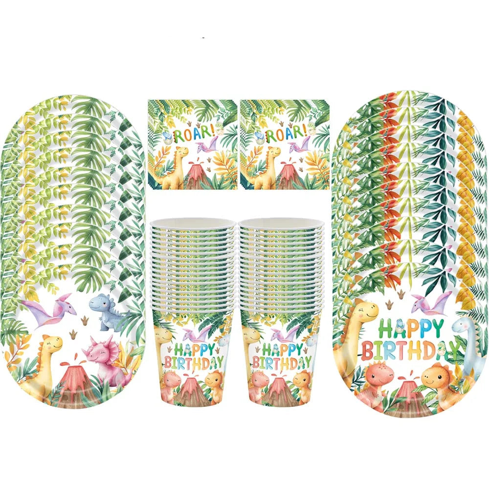Kit Vaisselle Happy Birthday Dinosaure