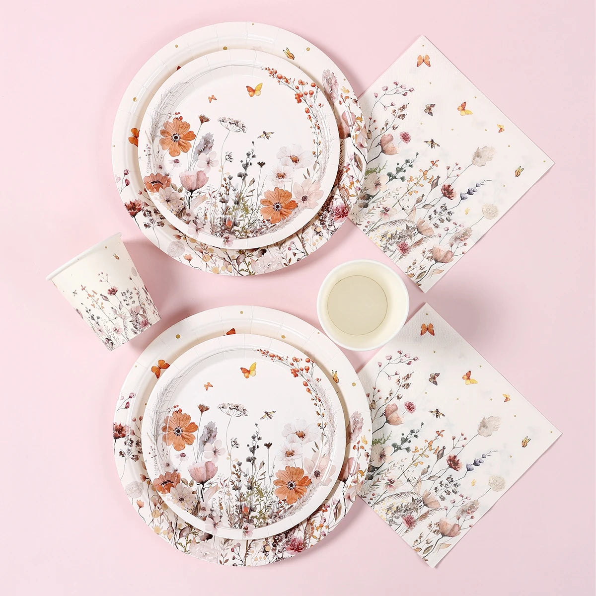 Kit Vaisselle Jetable Ambiance Printanière Fleuri