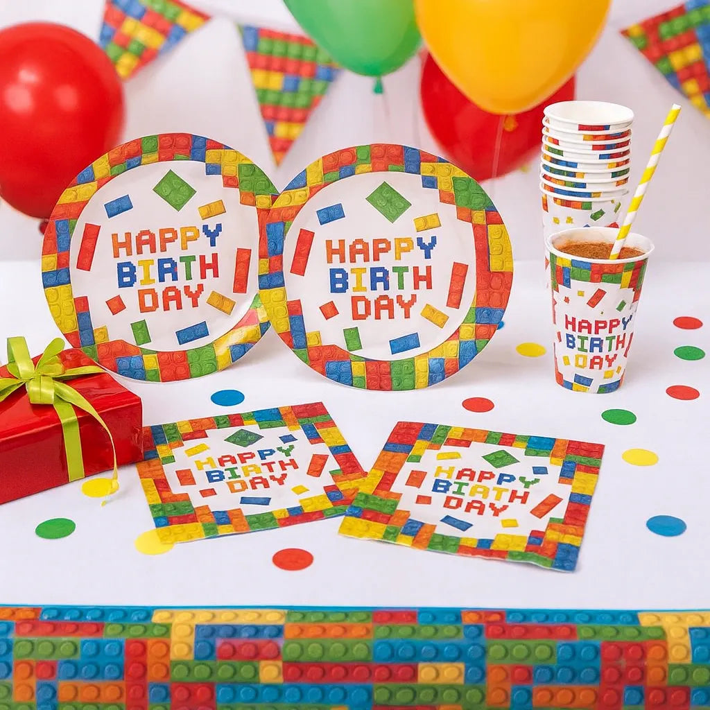 Kit Vaisselle Jetable Bloc de Construction