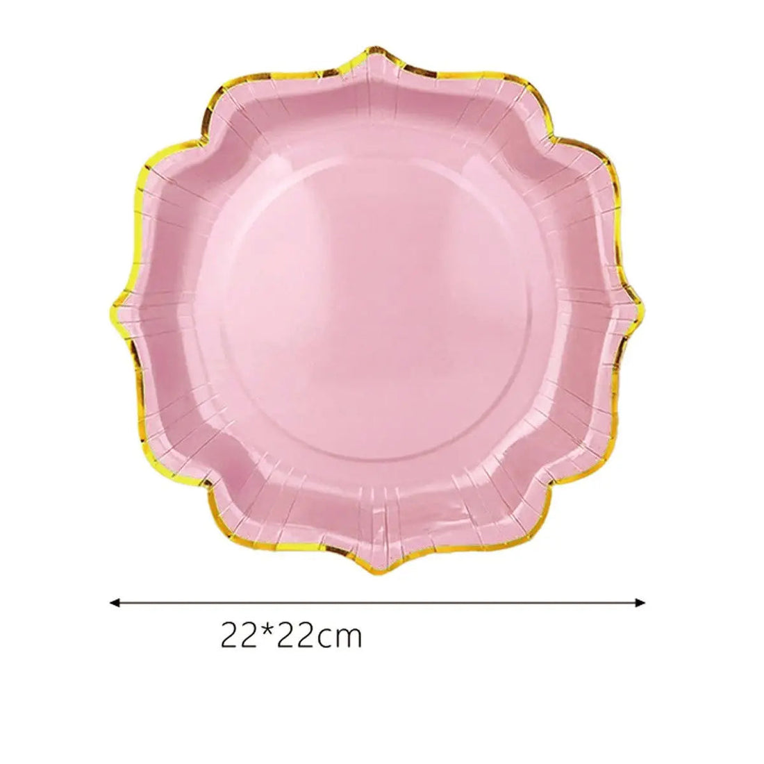 Kit Vaisselle Jetable Mariage Rose et Doré Assiette