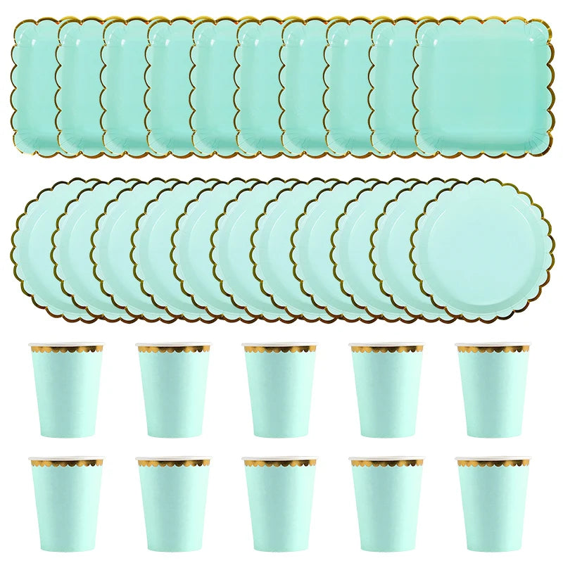 Kit Vaisselle Jetable Vert