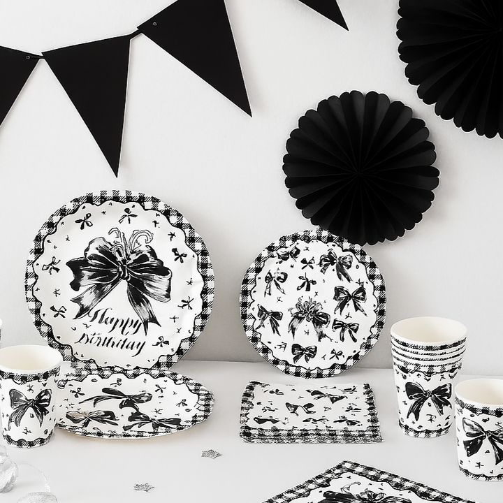 Kit Vaisselle Nœuds Noirs