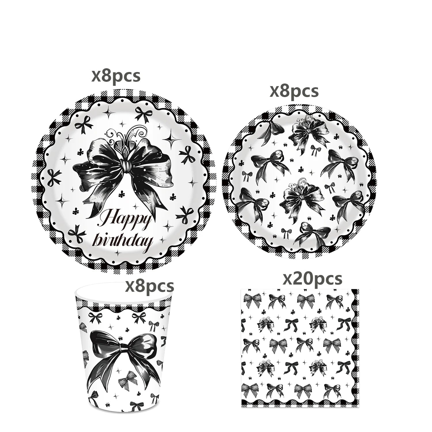 Kit Vaisselle Nœuds Noirs