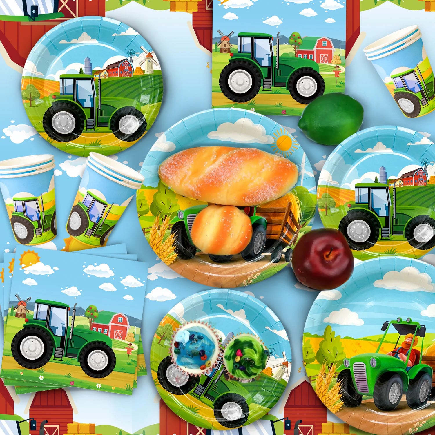Kit Vaisselle Tracteur Papier 