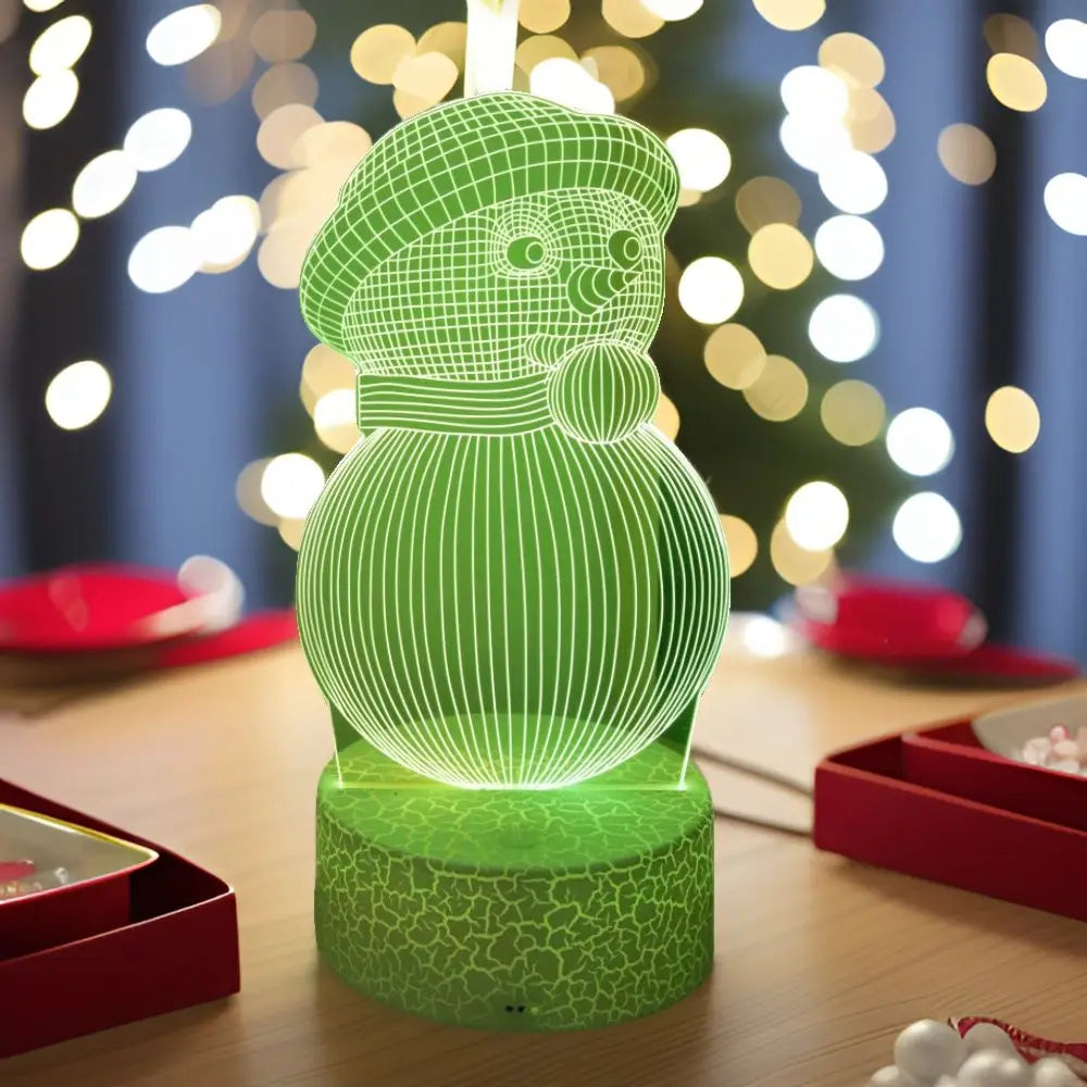 Lampe Bonhomme de Neige Effet 3D Original