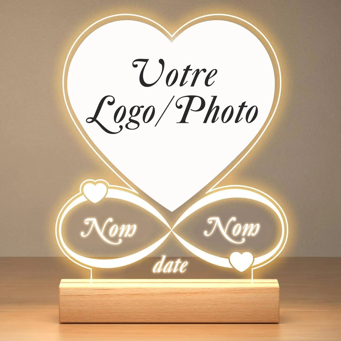 Lampe Cadre Photo Personnalisé Saint-Valentin 