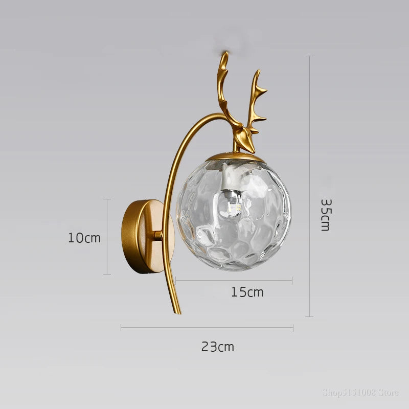 Lampe Murale Cerf Doré chic