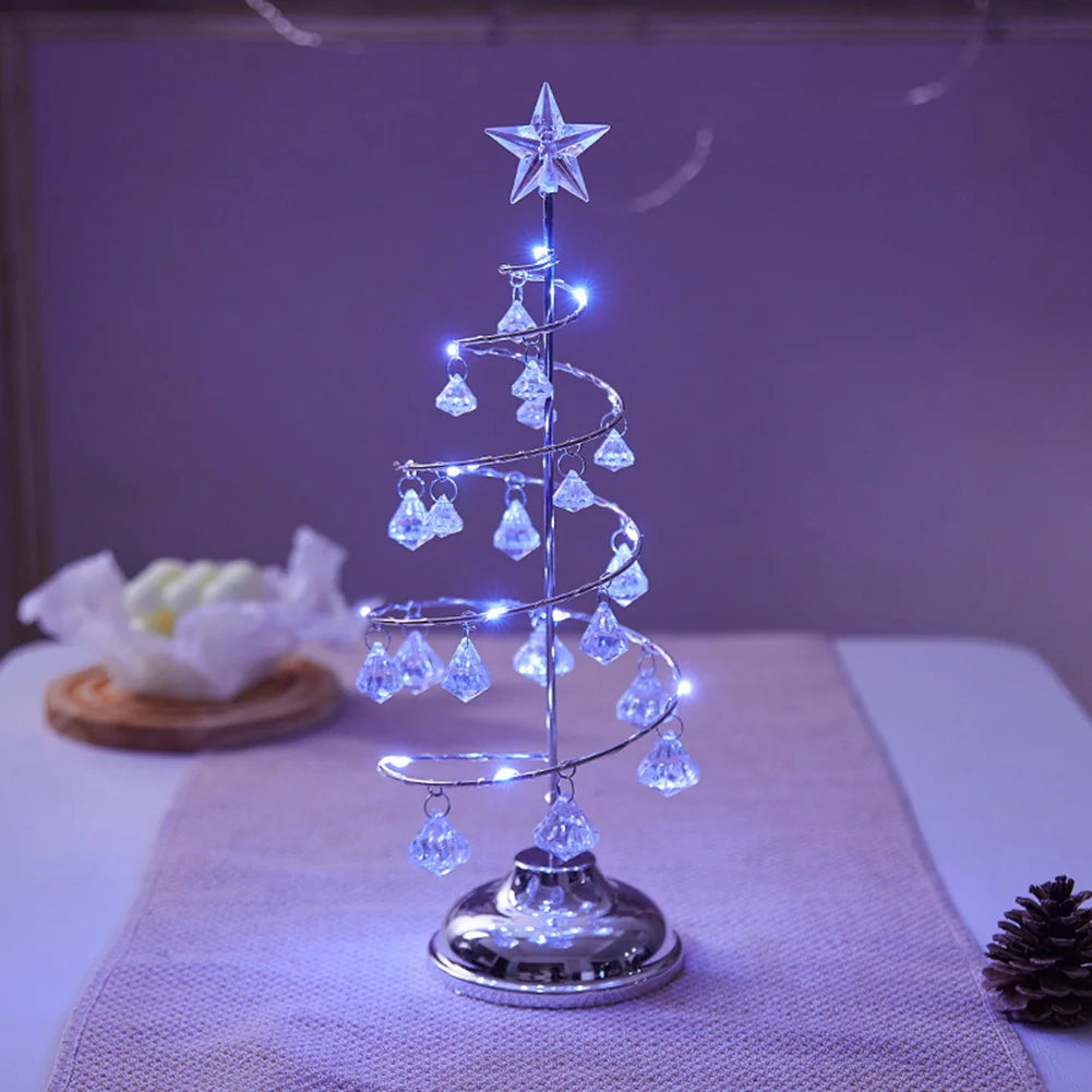 Lampe Sapin de Noël Argentée Elégant