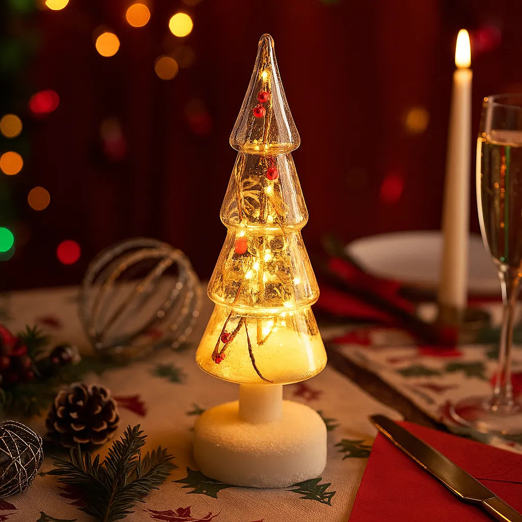 Lampe Sapin de Noël Effet Enneigé