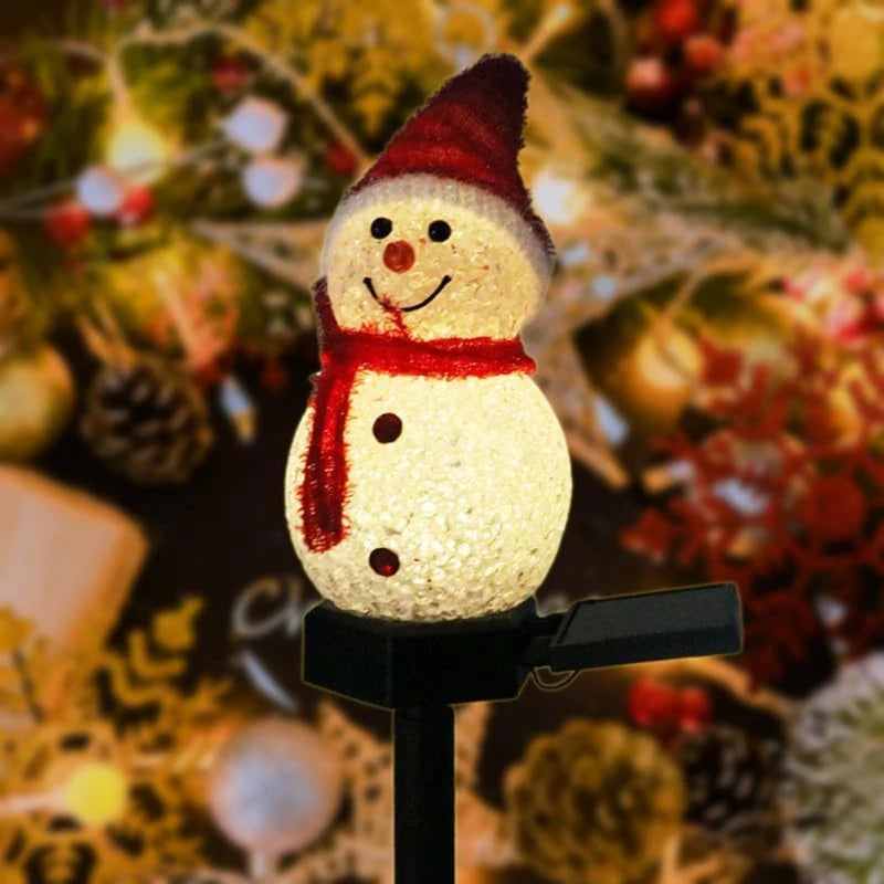Lampe Solaire Bonhomme de Neige Extérieur