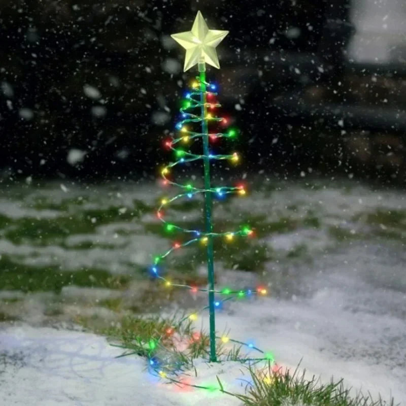 Lampe Solaire Sapin Spirale Multicolore