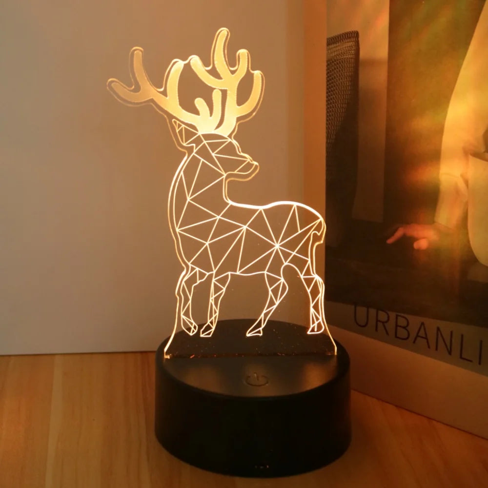 Lampe de Noël Effet 3D Renne