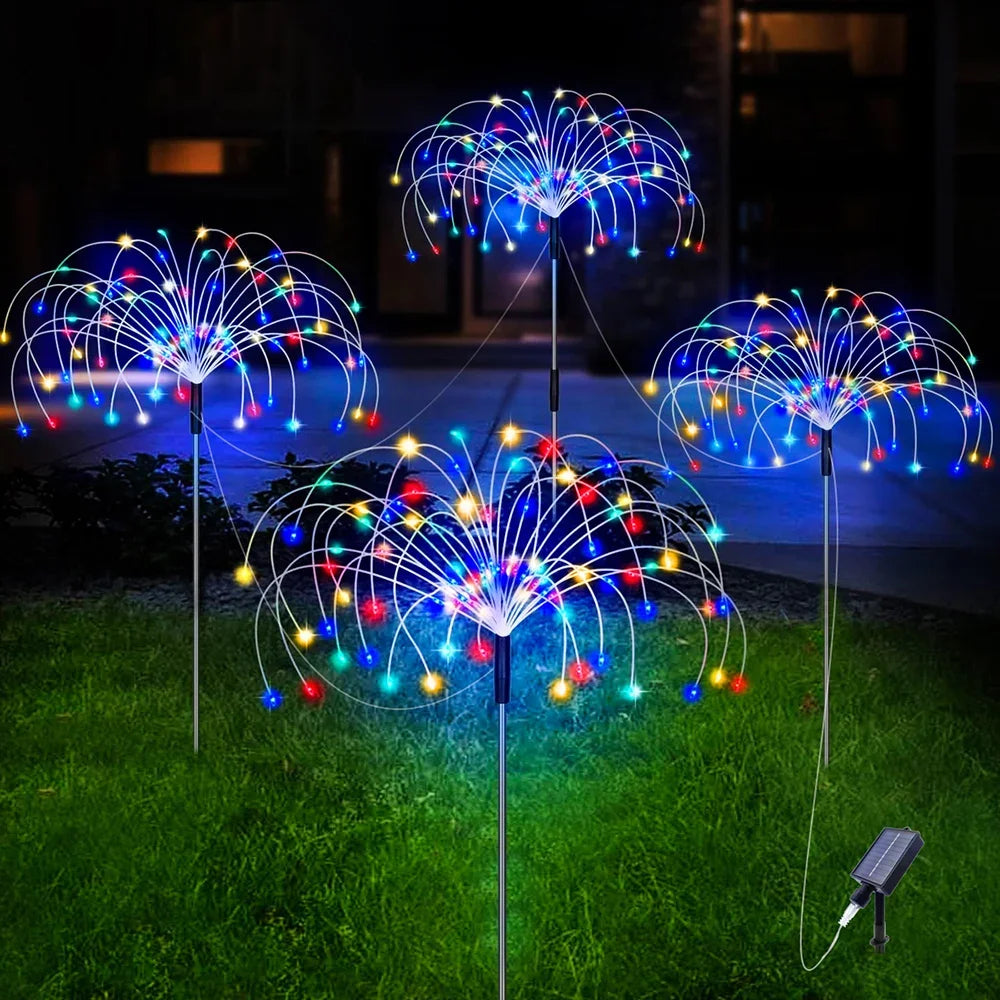 Lampes Solaires Noël Feu d’Artifice Multicolores