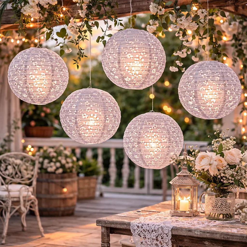 Lampion Décoratif à Fleurs Ajourées Vintage