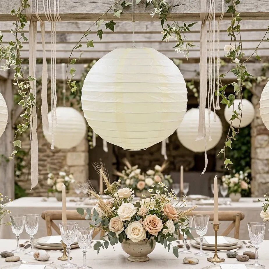 Lampion Mariage Beige Douce