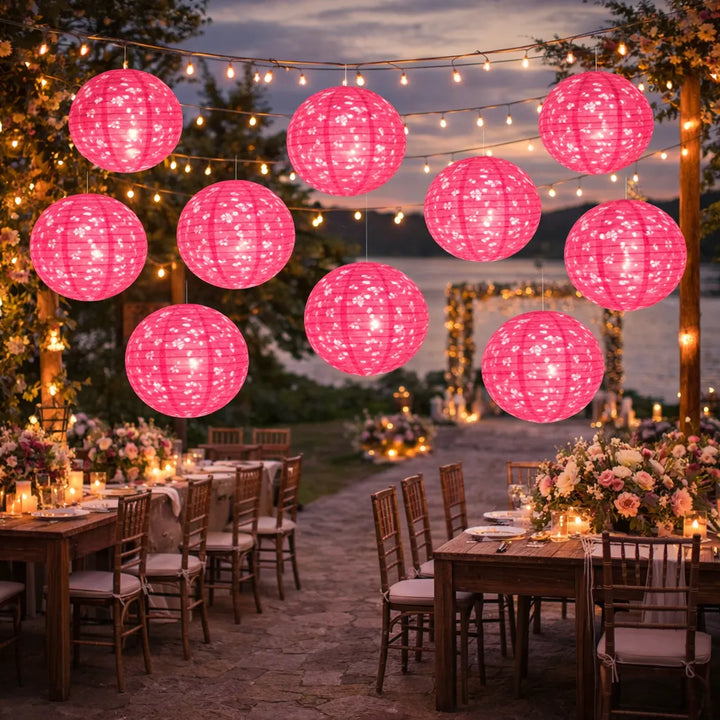 Lampion Mariage Fuchsia Elégant