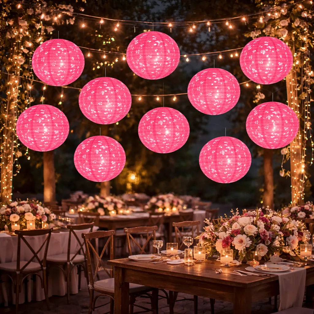 Lampion Mariage Fuchsia Elégant Romantique