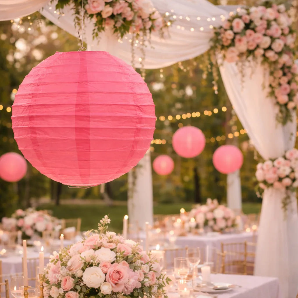 Lampion Mariage Fuchsia Elégante