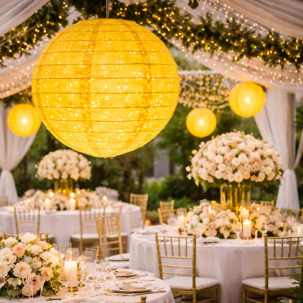 Lampion Mariage Jaune Original