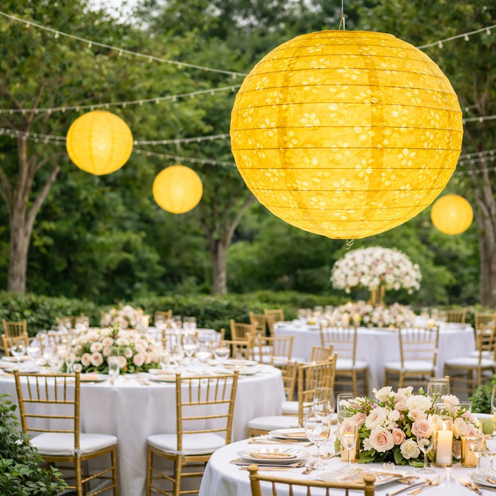 Lampion Mariage Jaune Original