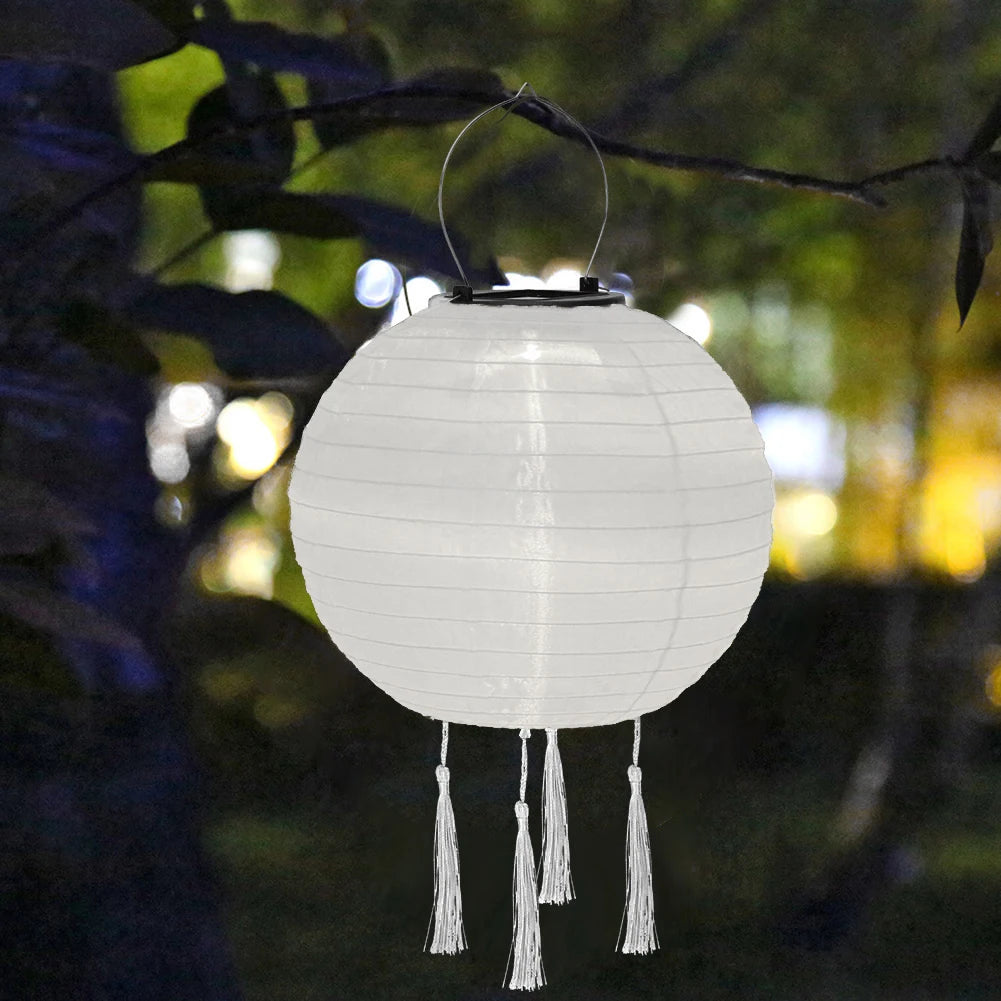 Lampion Mariage Lumineux Blanc en Nylon Raffiné