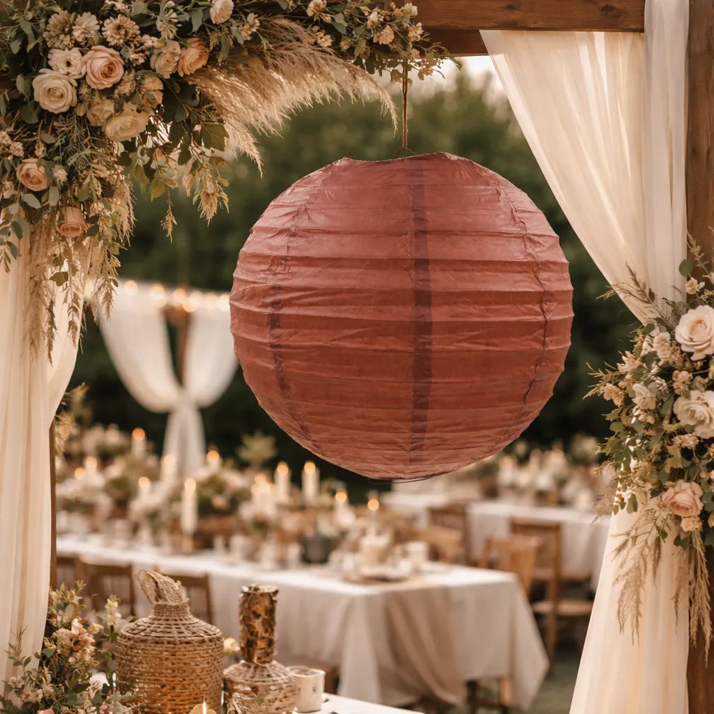 Lampion Mariage Marron Chic