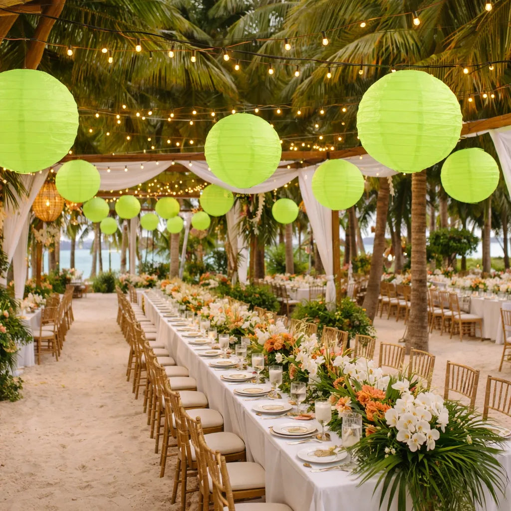 Lampion Mariage Vert Clair